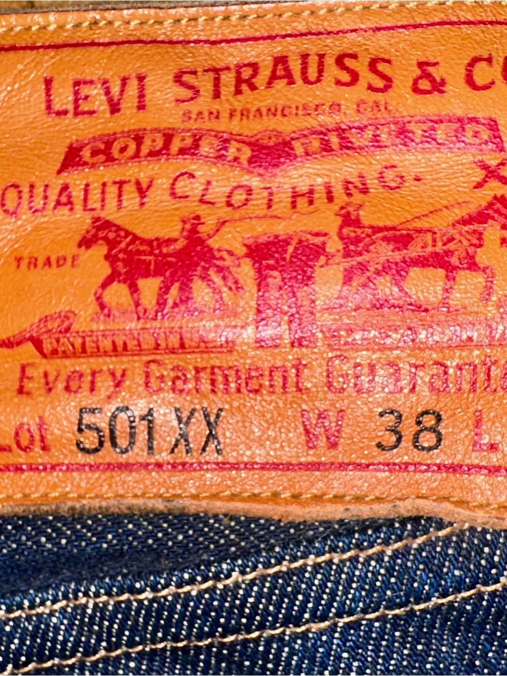 LVC Levis Vintage Clothing XX501 1922 stitch-for-stitch historic reproduction